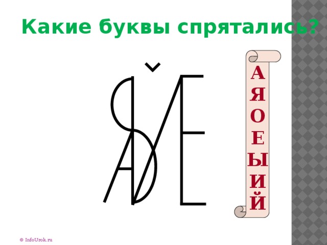  Какие буквы спрятались?  А Я О Е Ы И Й  © InfoUrok.ru 