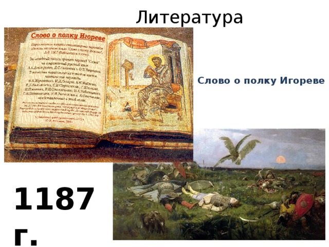 Литература Слово о полку Игореве 1187 г. 
