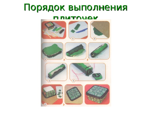 Порядок выполнения плиточек 
