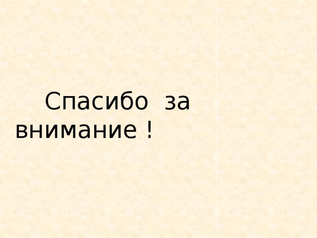            Спасибо за внимание ! 