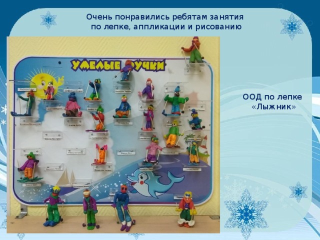 Очень понравились ребятам занятия по лепке, аппликации и рисованию ООД по лепке «Лыжник» 