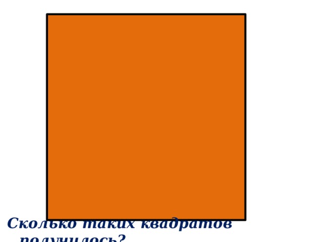 Сколько таких квадратов получилось? 