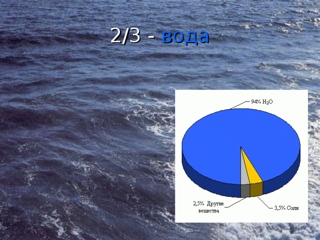 2/3 - вода 
