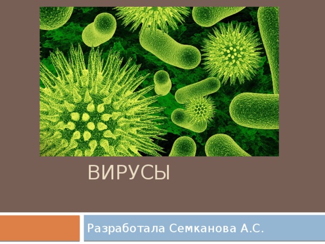 Вирусы   Разработала Семканова А.С. 