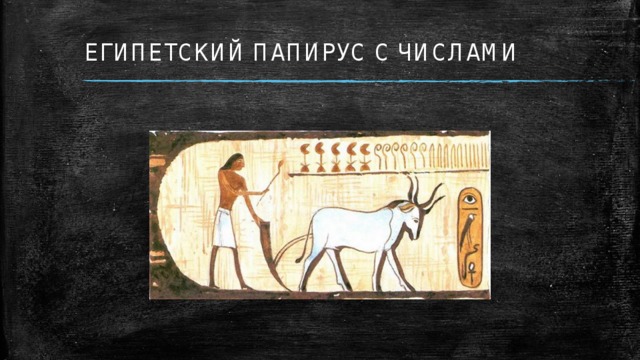 ЕГИПЕТСКИЙ ПАПИРУС С ЧИСЛАМИ  
