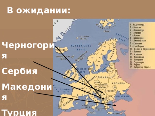 В ожидании: Черногория Сербия Македония Турция 