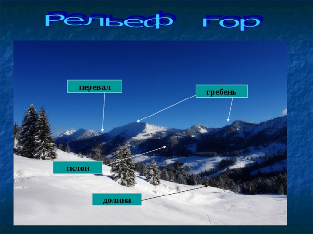 перевал гребень склон долина 