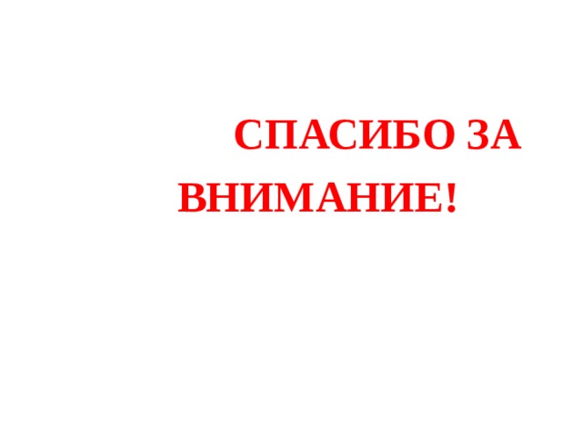  СПАСИБО ЗА  ВНИМАНИЕ! 