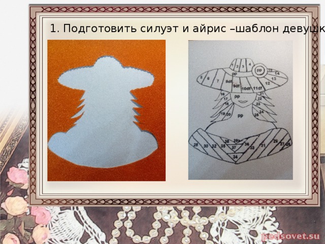 1. Подготовить силуэт и айрис –шаблон девушка 