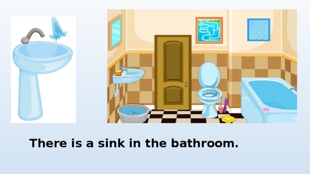 There is a sink in the bathroom. 