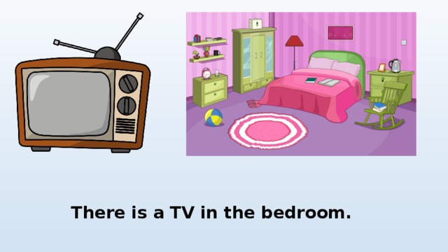 There is a TV in the bedroom. 