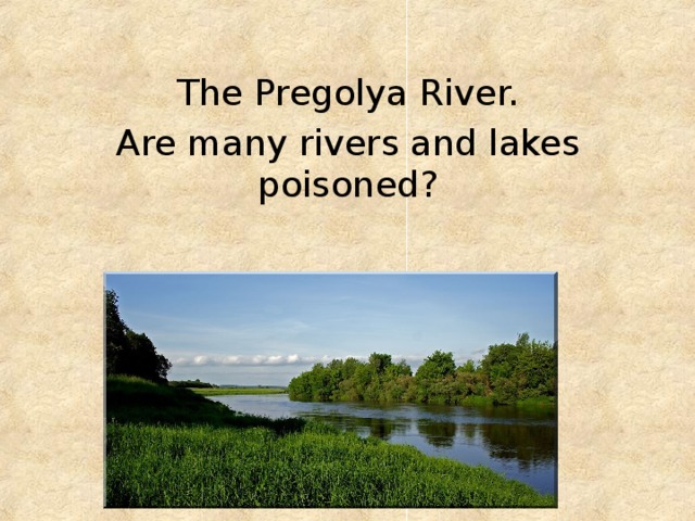 The Pregolya River. Are many rivers and lakes poisoned? 