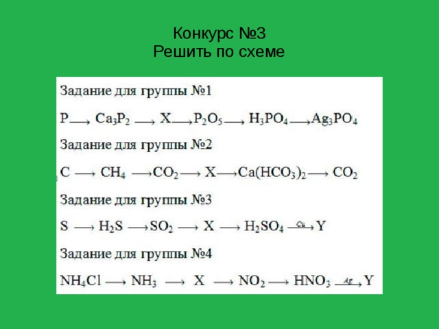 Конкурс №3  Решить по схеме 