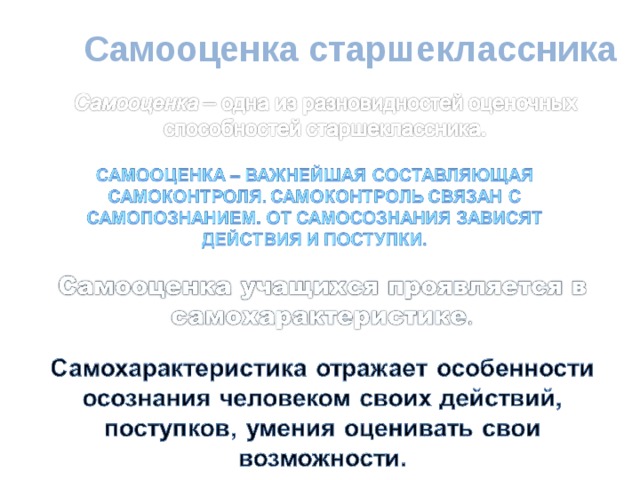 Самооценка старшеклассника 