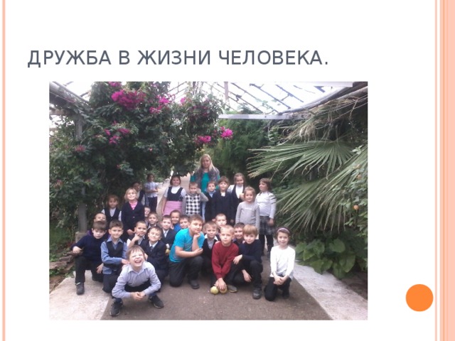 ДРУЖБА В ЖИЗНИ ЧЕЛОВЕКА. 