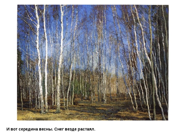 Бакшеев Голубая весна И вот середина весны. Снег везде растаял. 