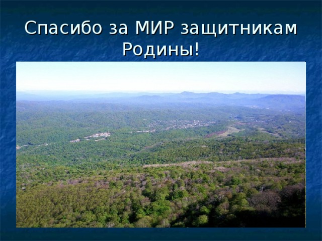 Спасибо за МИР защитникам Родины! 
