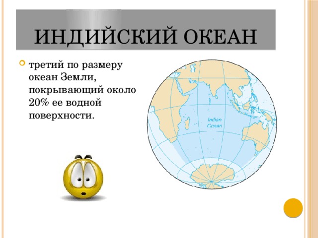 Индийский океан третий по размеру океан Земли, покрывающий около 20% ее водной поверхности. 