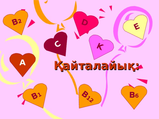 С В 2 D E K В 1 В 12 Қайталайық: А В 6 