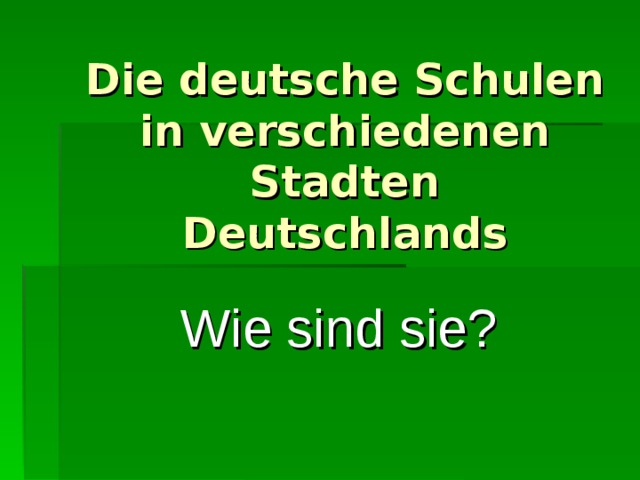 Die deutsche Schulen in verschiedenen Stadten  Deutschlands  Wie sind sie? 