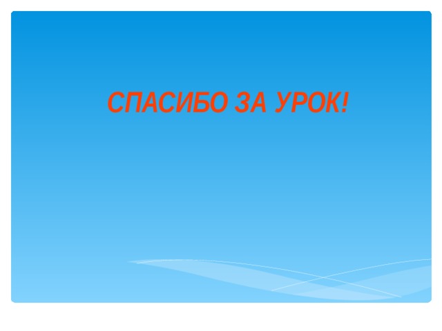СПАСИБО ЗА УРОК! 