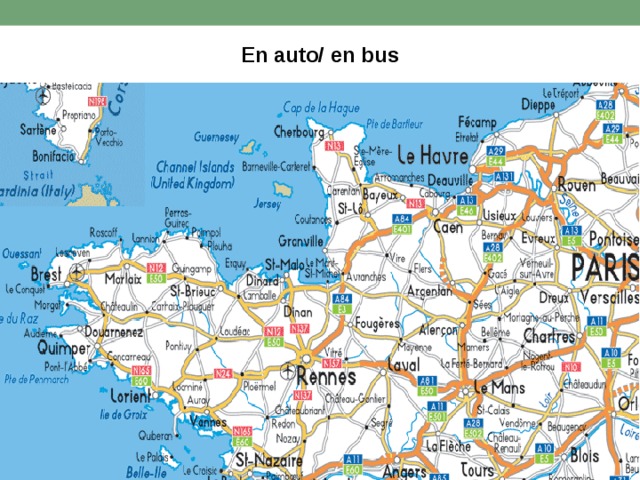 En auto/ en bus 