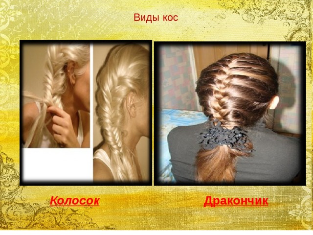 Виды кос Колосок Дракончик 