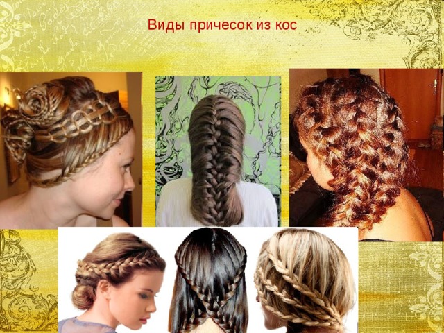Виды причесок из кос 