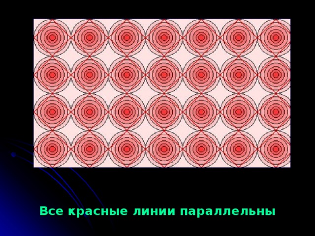 Все красные линии параллельны 