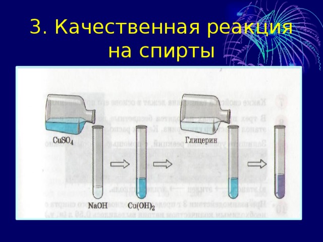 3. Качественная реакция на спирты 