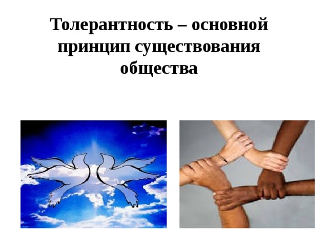 Толерантность – основной принцип существования общества 