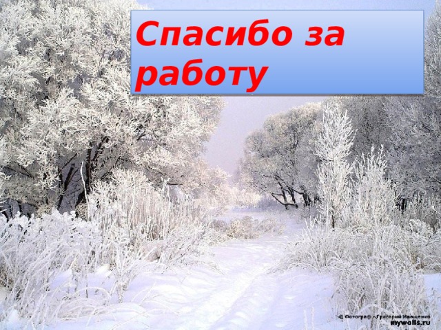 Спасибо за работу  