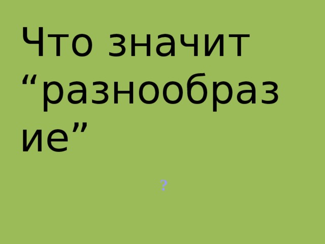 Что значит “разнообразие” ? 