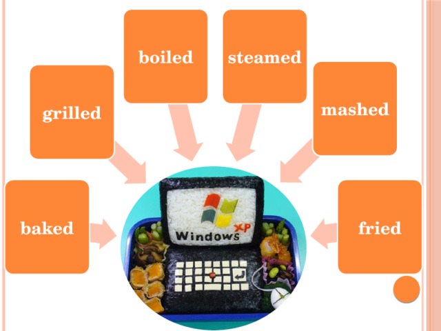 boiled steamed mashed grilled baked fried 