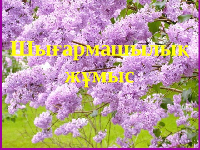 Шығармашылық жұмыс Әңгімелесі (сұхбаттасу) 