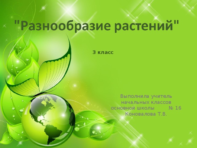 3 класс Выполнила учитель начальных классов основной школы № 16 Коновалова Т.В. 