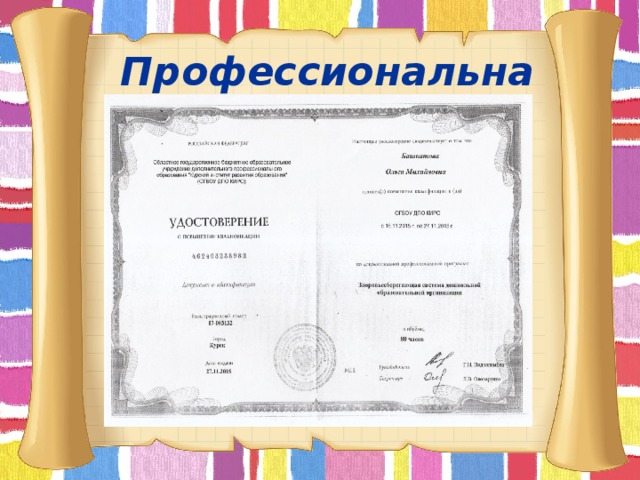 Профессиональная карта        
