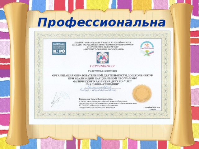 Профессиональная карта        