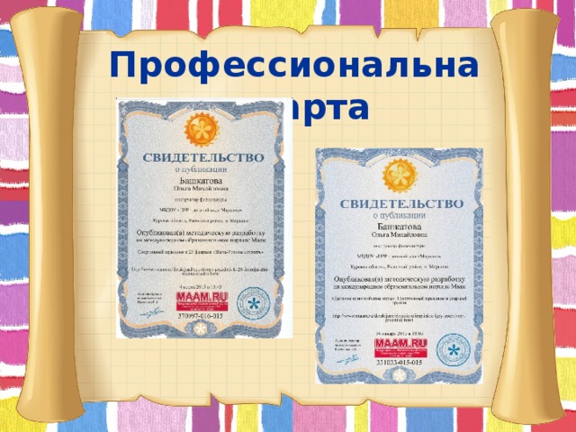 Профессиональная карта        