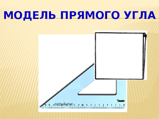 Модель прямого угла острый угол 