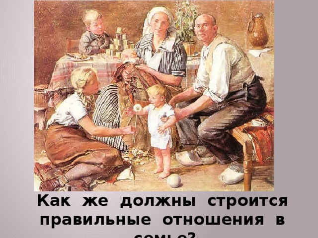 Как же должны строится правильные отношения в семье? 