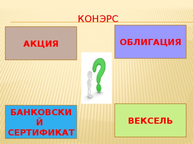 Конэрс ОБЛИГАЦИЯ АКЦИЯ ВЕКСЕЛЬ БАНКОВСКИЙ СЕРТИФИКАТ 