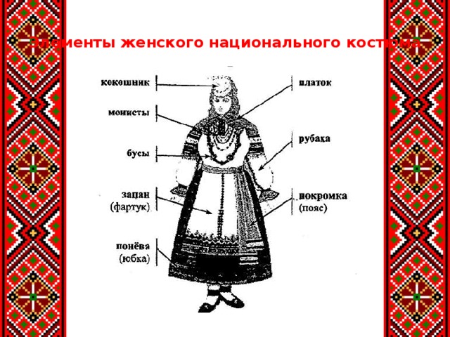 Элементы женского национального костюма 
