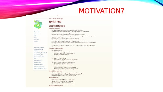 Motivation? 