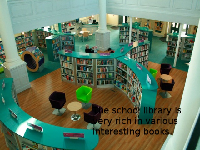 The school library is very rich in various interesting books. 