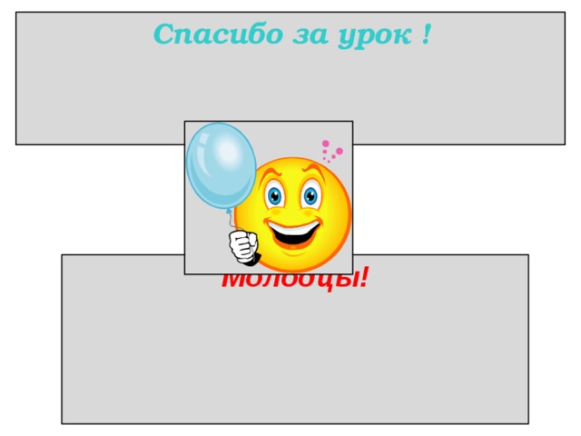 Спасибо за урок ! Молодцы!  