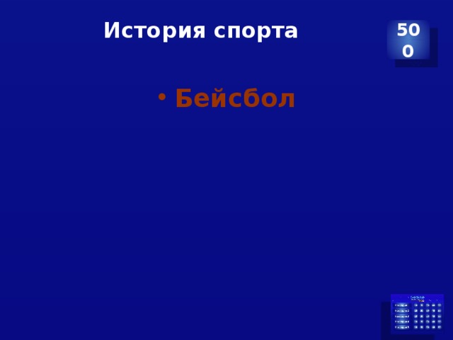 История спорта   500 Бейсбол 