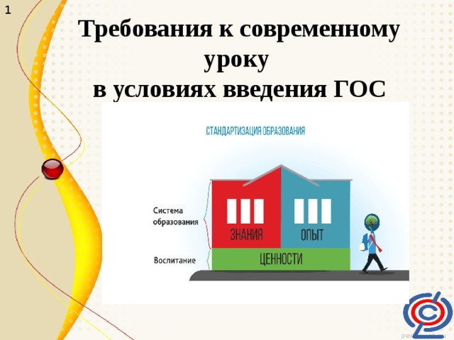 1 Требования к современному уроку  в условиях введения ГОС 