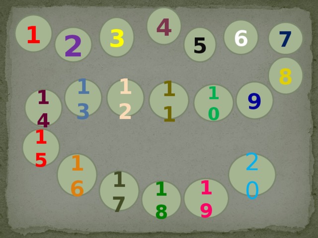 4 1 3 6 7 2 5 8 12 13 11 9 10 14 15 20 16 17 19 18 