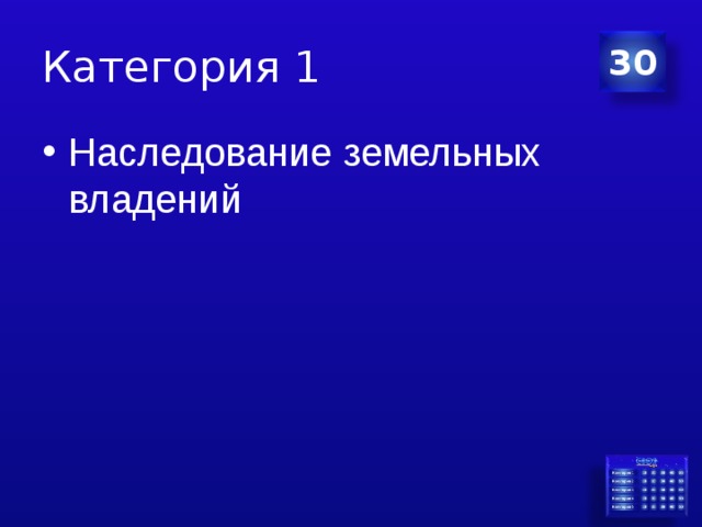 Категория 1 30 Наследование земельных владений 